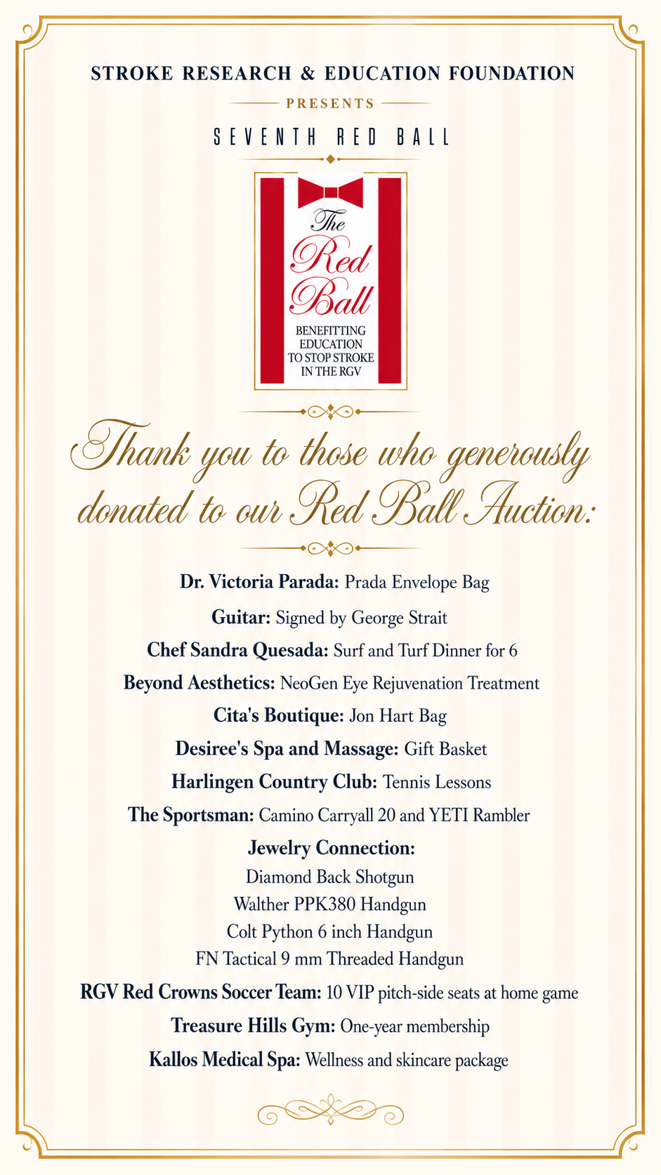 Red Ball Auction Donors