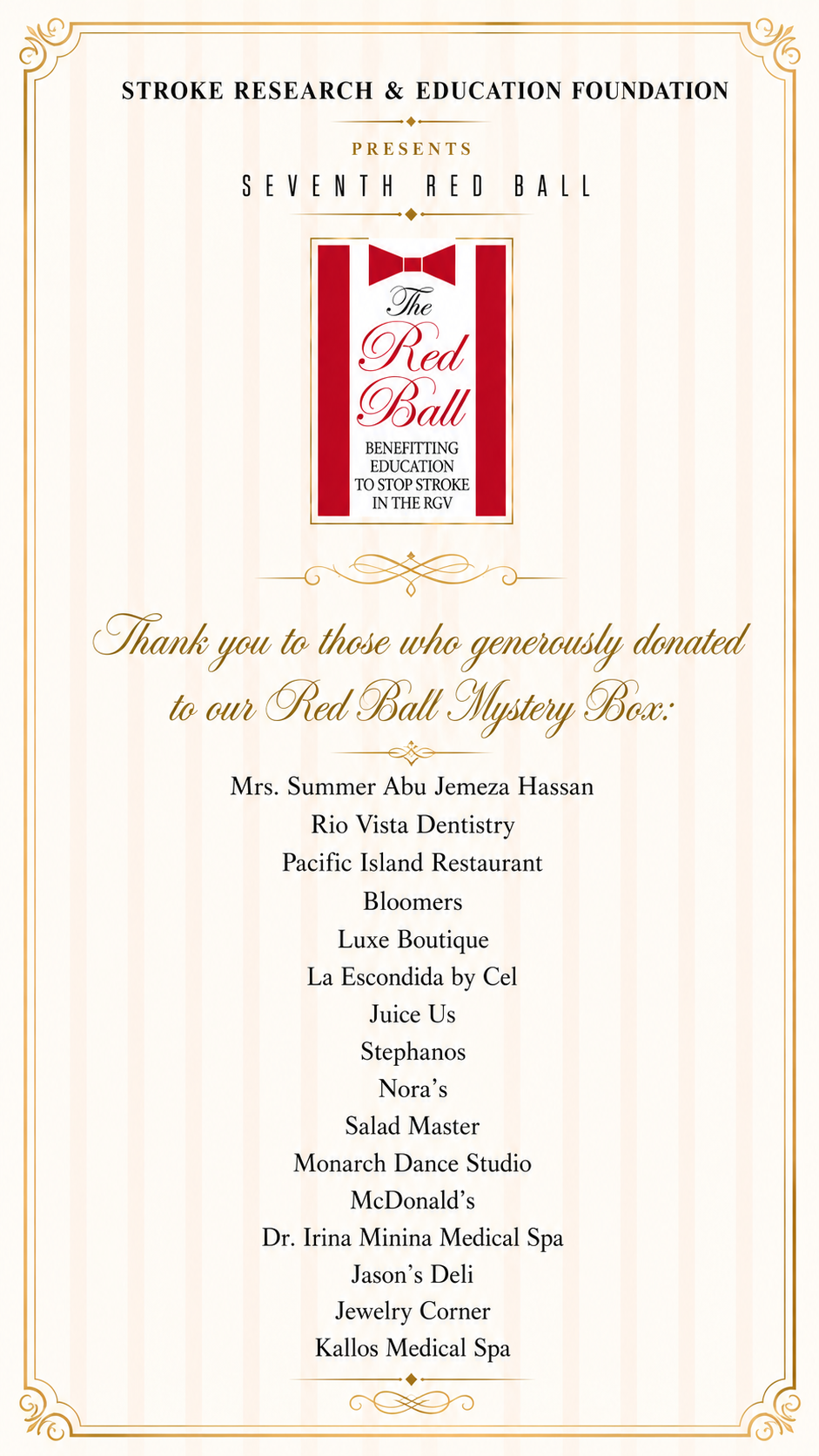 Red Ball Mystery Box Donors