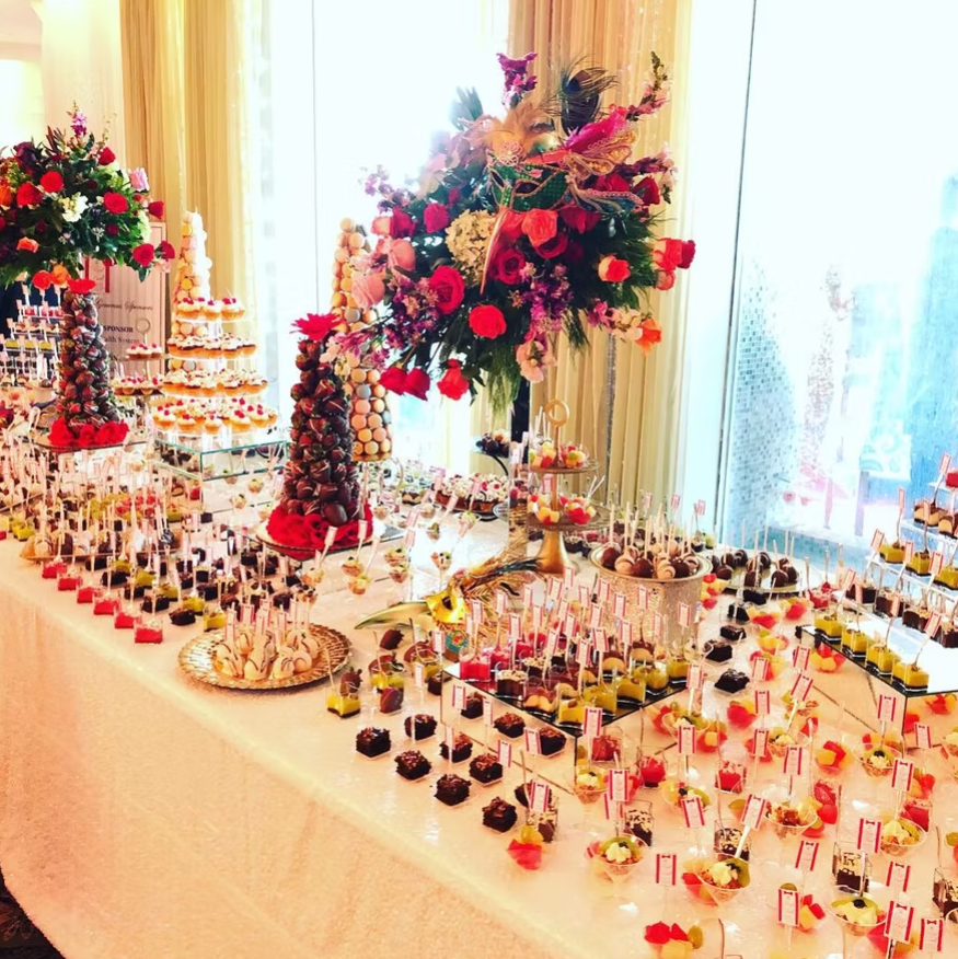 Red Ball dessert table